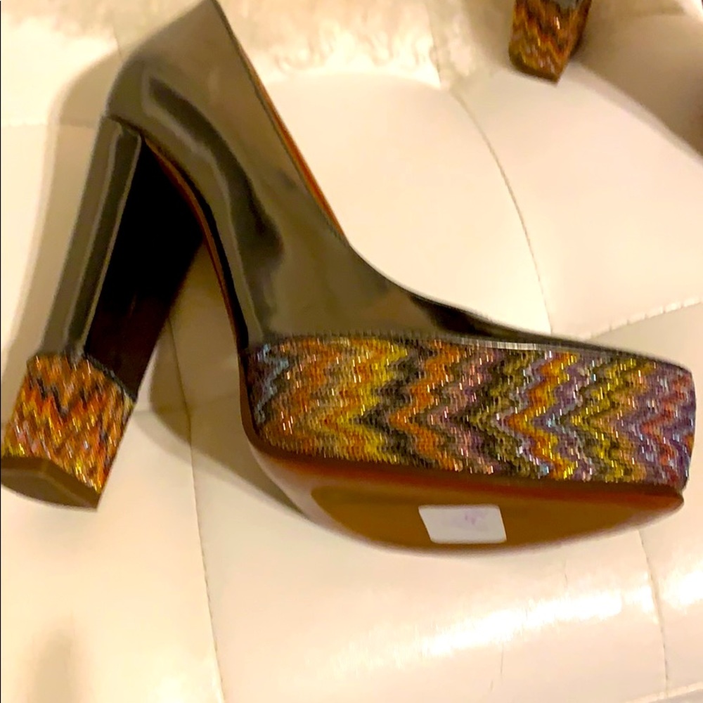NWT RARE MISSONI “RASH SNAKE” CHROME PUMPS - Picture 7 of 9
